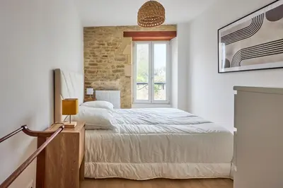 Un ou plusieurs lits dans un hébergement de l'établissement Villa des Malons - Maison à 100m de la plage