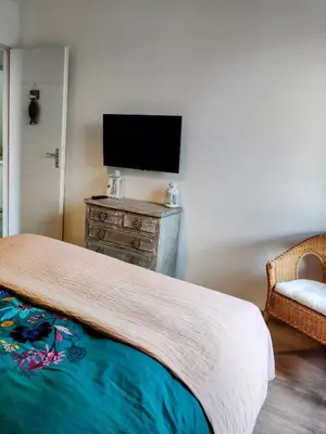 Un ou plusieurs lits dans un hébergement de l'établissement RARE à Cabourg - Maison neuve avec piscine et jardin