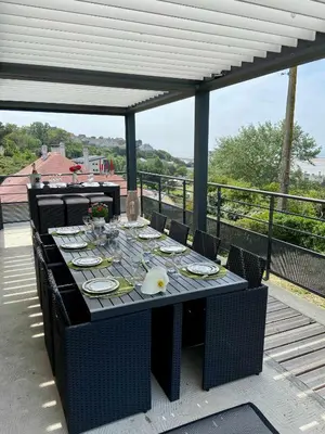 Balcon ou terrasse dans l'établissement La Clef Decamp Casa Antoine 15pers vue mer, 10 min à pied plage