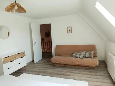 Coin salon dans l'établissement Normandie entre campagne et mer