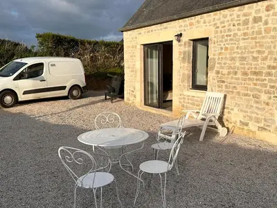 Coin salon dans l'établissement Gîte Cotentin Sweet Home