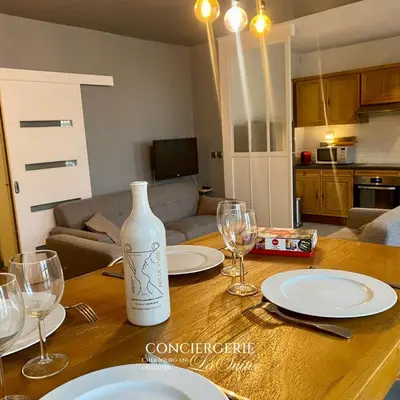 Cuisine ou kitchenette dans l'établissement La Passerelle