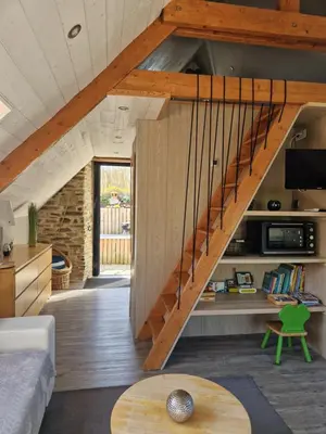 Cuisine ou kitchenette dans l'établissement Ancien moulin près d'un ruisseau