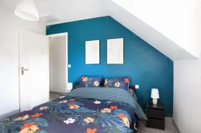 Un ou plusieurs lits dans un hébergement de l'établissement L'Eden E&M - Belle maison 8 voyageurs