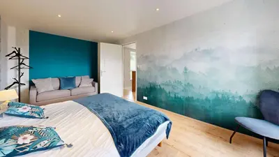 Un ou plusieurs lits dans un hébergement de l'établissement La Clef Decamp Maison des Bruyères 25pers jacuzzi, billard baby