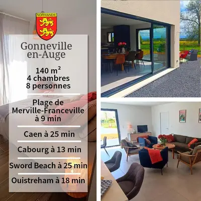 Plan de l'établissement Maison neuve proche plage avec parking gratuit et privé à 5 min du musée de la Batterie de Merville