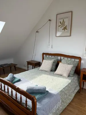 Un ou plusieurs lits dans un hébergement de l'établissement Gîte Haut de la Baie du Mont St Michel
