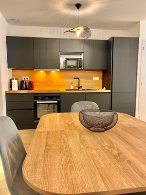 Cuisine ou kitchenette dans l'établissement T2 Rez-de-chaussée, Le Victor Hugo