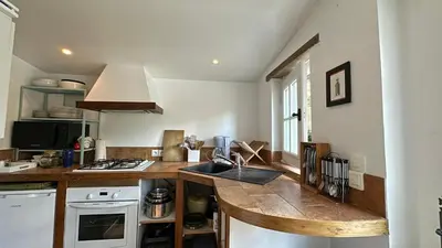 Cuisine ou kitchenette dans l'établissement La Baudonnière