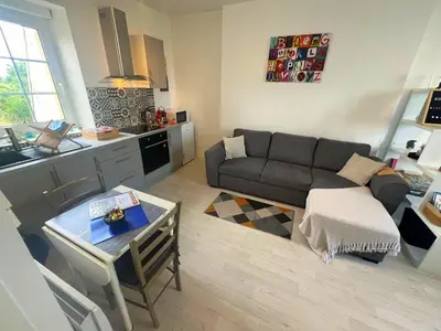Cuisine ou kitchenette dans l'établissement Beau Studio avec vue sur Mer et parking gratuit