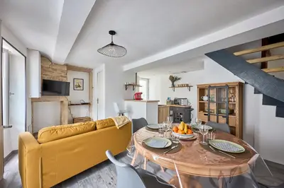 Coin salon dans l'établissement La Maison du Pêcheur - A 250 m de la plage