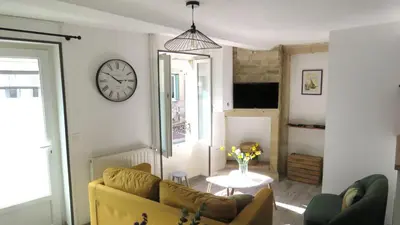 Coin salon dans l'établissement La Maison du Pêcheur - A 250 m de la plage
