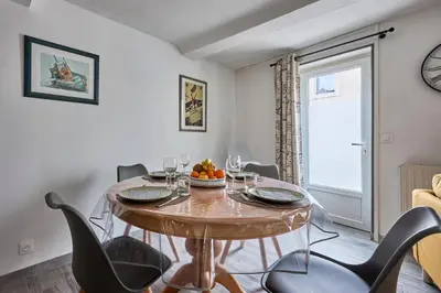 Coin salon dans l'établissement La Maison du Pêcheur - A 250 m de la plage
