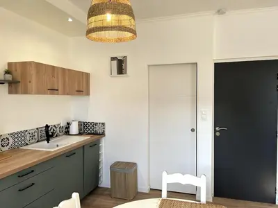 Cuisine ou kitchenette dans l'établissement Appartement de la plage