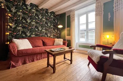 Coin salon dans l'établissement Appart de charme, 2 chambres en centre ville
