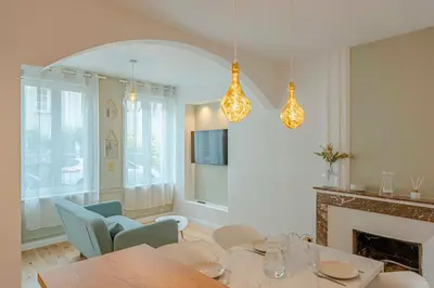 Coin salon dans l'établissement Petit Appartement Cosy proche Centre historique