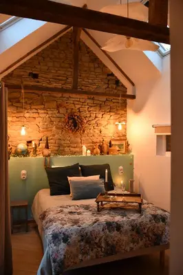 Un ou plusieurs lits dans un hébergement de l'établissement Les Pierres Mont-Saint-Michel