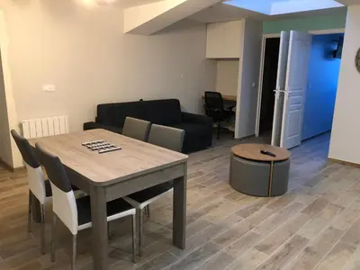 Coin salon dans l'établissement Appartement proximité Saint lo