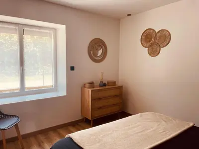 Un ou plusieurs lits dans un hébergement de l'établissement Gîte chez René