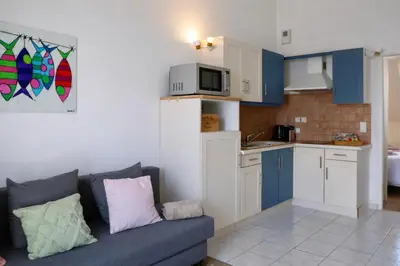Cuisine ou kitchenette dans l'établissement Les Terrasses