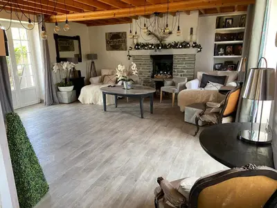 Coin salon dans l'établissement Cosy proche mer