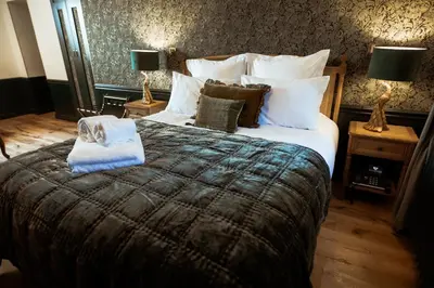 Un ou plusieurs lits dans un hébergement de l'établissement Villa Victoria Hôtel et Spa