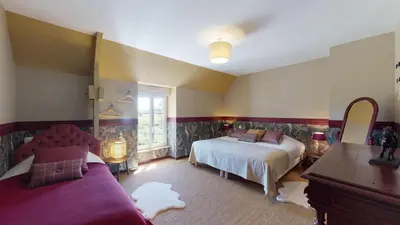 Un ou plusieurs lits dans un hébergement de l'établissement La Clef Decamp Poignière 17 pers jacuzzi, baby-foot, 30 min mer