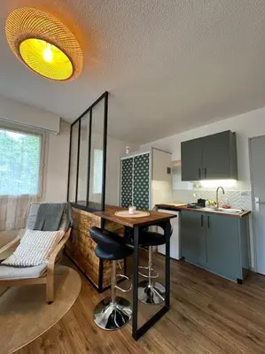 Cuisine ou kitchenette dans l'établissement Appart cosy, balcon, parking