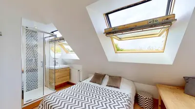 Un ou plusieurs lits dans un hébergement de l'établissement La Clef Decamp Duckerie 55 pers 5 Gîtes jacuzzi, 15min Mer
