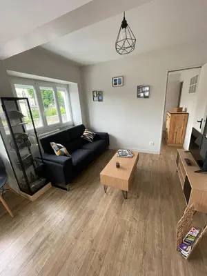 Coin salon dans l'établissement Appartement à 100m de la plage