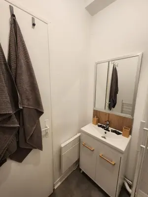 Salle de bains dans l'établissement Le Cocon du Château - Appt 4pers - Hypercentre