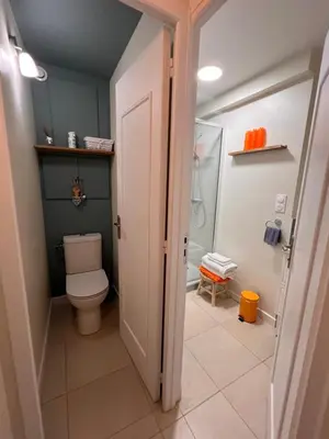 Salle de bains dans l'établissement Namthalé - maisonnette cosy proche mer