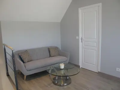 Coin salon dans l'établissement Holiday Home les Dunes du Havre by Interhome