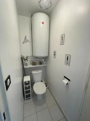 Salle de bains dans l'établissement Les Belles Rives T2 avec balcon ensoleillé