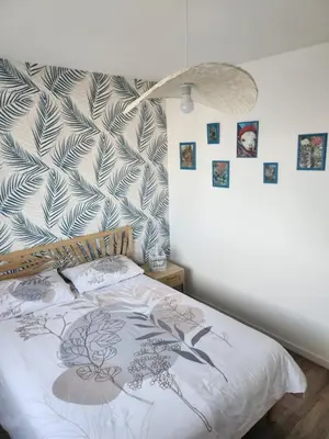 Un ou plusieurs lits dans un hébergement de l'établissement Maison 600m de la mer, votre escapade idéale
