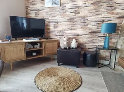 Télévision ou salle de divertissement dans l'établissement La Passerelle de la Baie