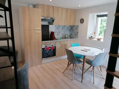 Cuisine ou kitchenette dans l'établissement Gîtes Ferme de la Courbée