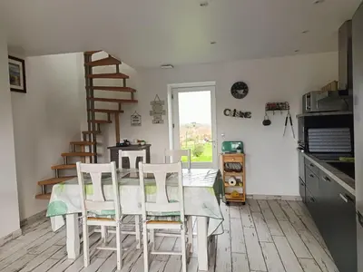 Cuisine ou kitchenette dans l'établissement Entre terre et mer