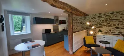 Cuisine ou kitchenette dans l'établissement Les gîtes de La Petite Taupe - Studio Jo