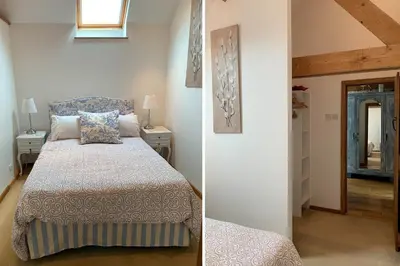 Un ou plusieurs lits dans un hébergement de l'établissement Le Pressoir de la Vieville, Gite Renoir