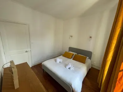 Un ou plusieurs lits dans un hébergement de l'établissement Gesse, Maison avec terrasse