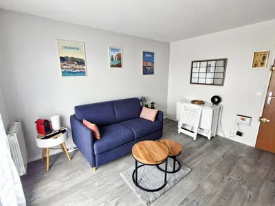 Coin salon dans l'établissement Duplex pour escapade en Normandie
