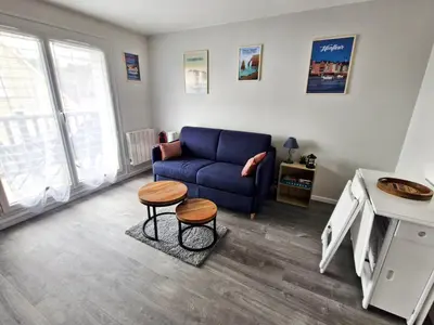 Coin salon dans l'établissement Duplex pour escapade en Normandie