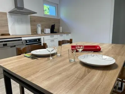 Cuisine ou kitchenette dans l'établissement Gite Amandine