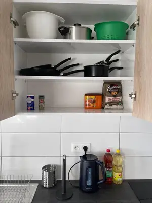 Cuisine ou kitchenette dans l'établissement Appartement rénové tout équipé, centre ville, proche de la gare et commerce