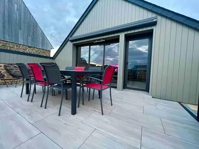 Balcon ou terrasse dans l'établissement La grange de Léonie