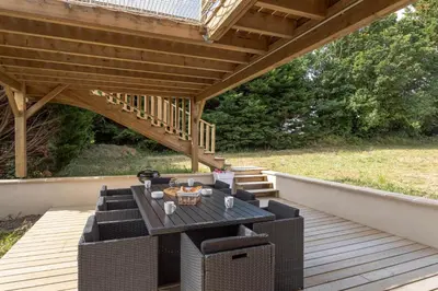 Jardin de l'établissement Le Cap Catamaran - Maison pour 6p à Cancale