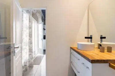 Salle de bains dans l'établissement gîte de charme normand 3 personnes
