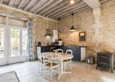 Cuisine ou kitchenette dans l'établissement gîte de charme normand 3 personnes