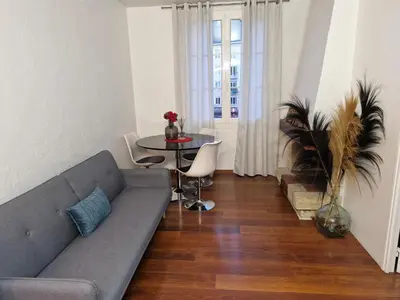 Coin salon dans l'établissement Appartement Lumineux Caen
